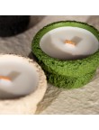 Cement cup with wooden core scented candle